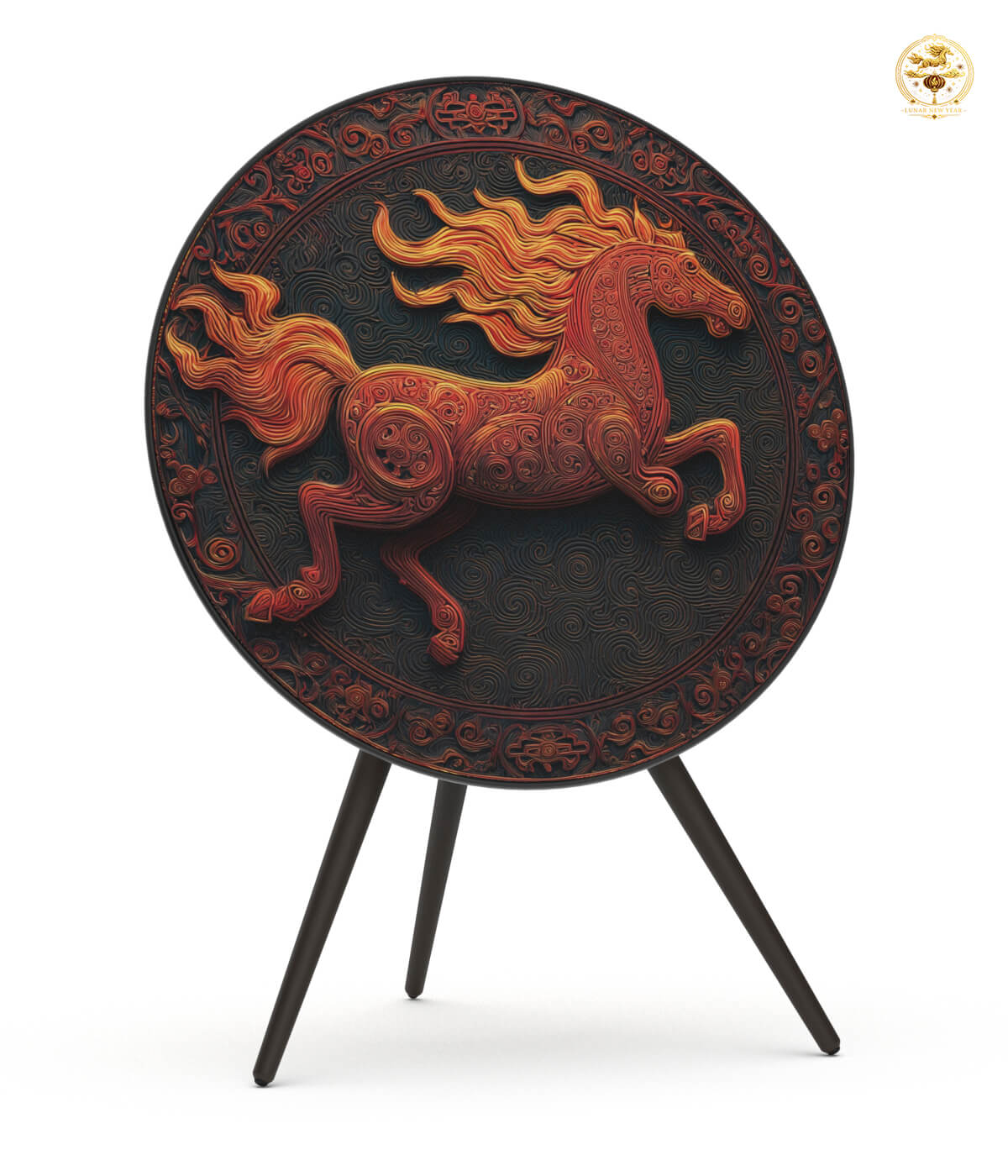 Skiniplay decorative front cover Yanhuo for Bang & Olufsen Beosound A9 and Beoplay A9 sound speaker.