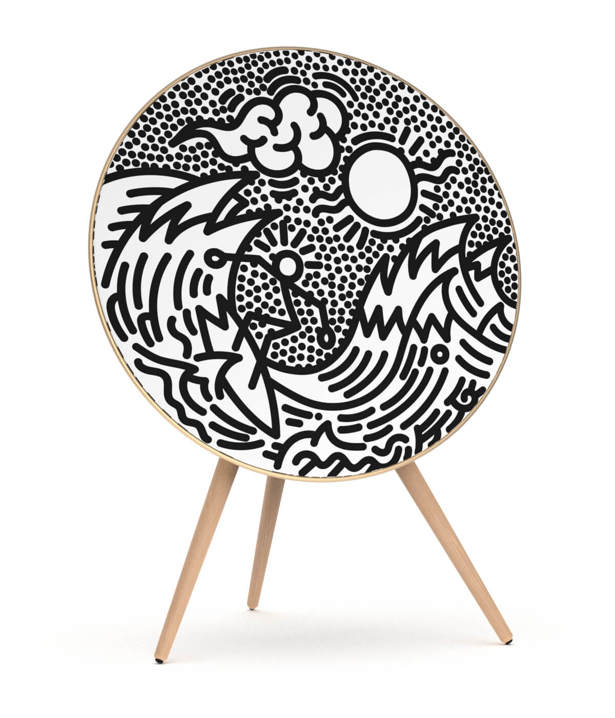 Skiniplay decorative cover artist Lost in waves for Bang & Olufsen Beoplay / Beosound A9 sound speaker
