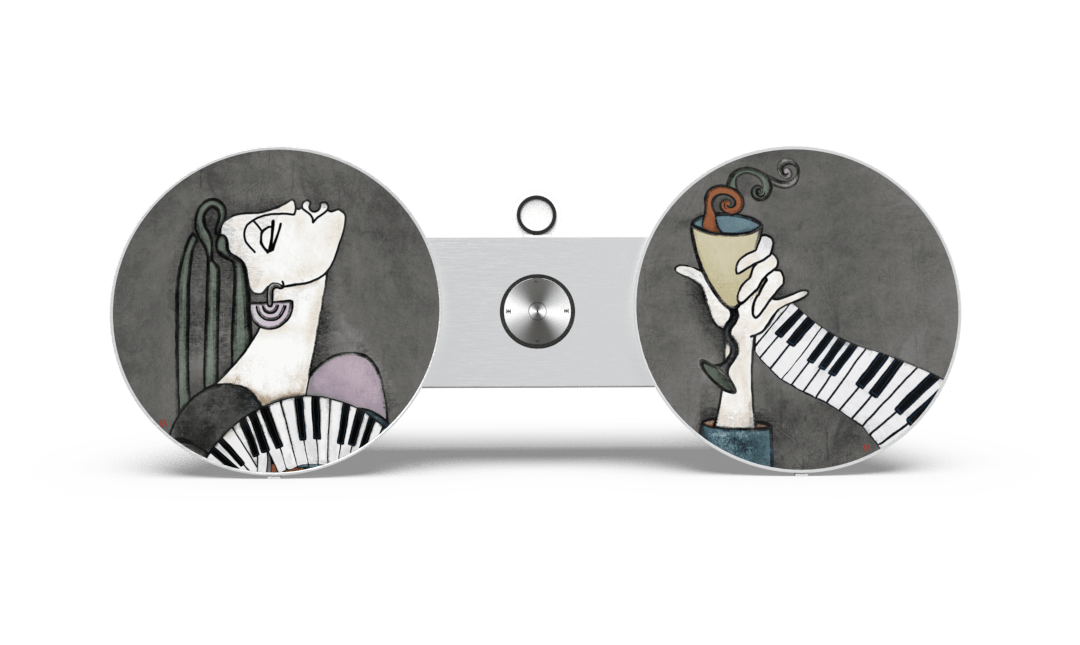 Skiniplay cover Elizabeth Romhild C'est la Vie for Bang & Olufsen Beoplay A8 or Beosound 8 speaker