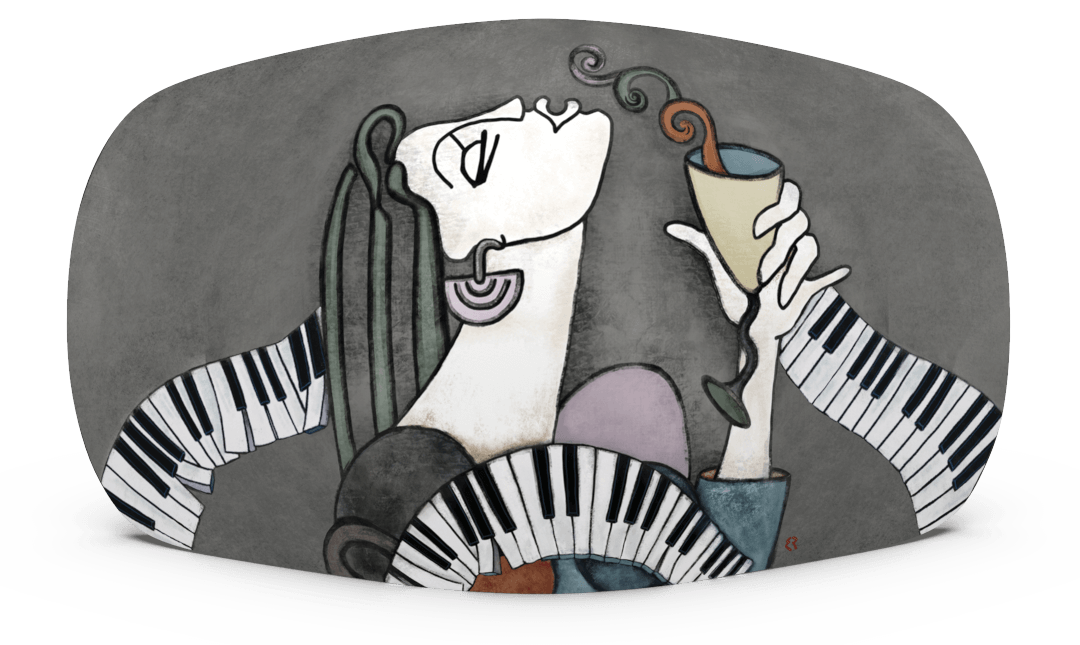 SkiniPlay x Elizabeth Romhild C'est La Vie cover for Beoplay A6 by Bang & Olufsen