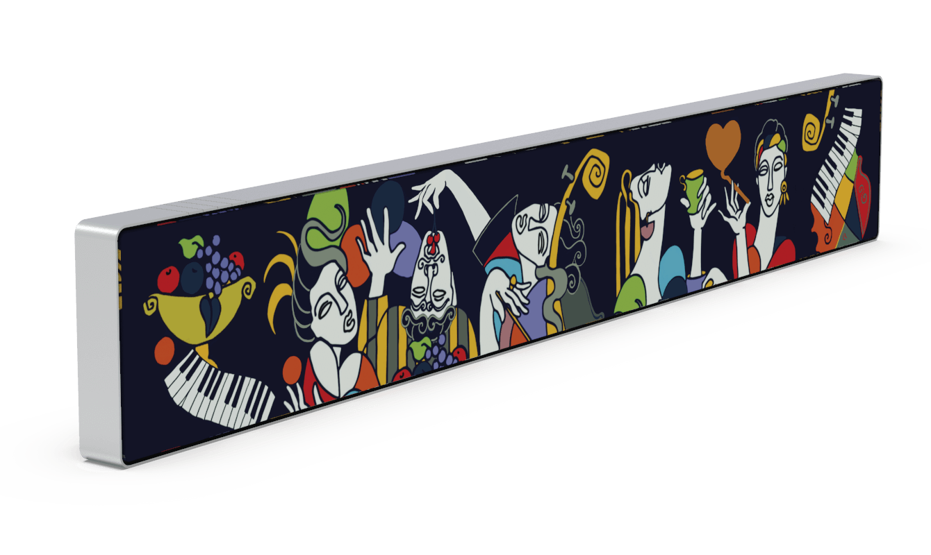 SkiniPlay x Elizabeth Romhild Design La Boheme cover for Beosound Stage by Bang & Olufsen