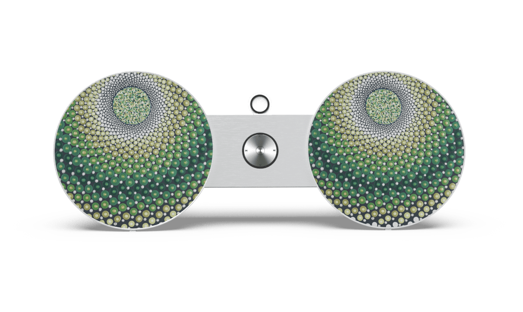 Skiniplay x Amy Diener Green Circle World of Love for Bang & Olufsen Beoplay A8 or Beosound 8 speaker