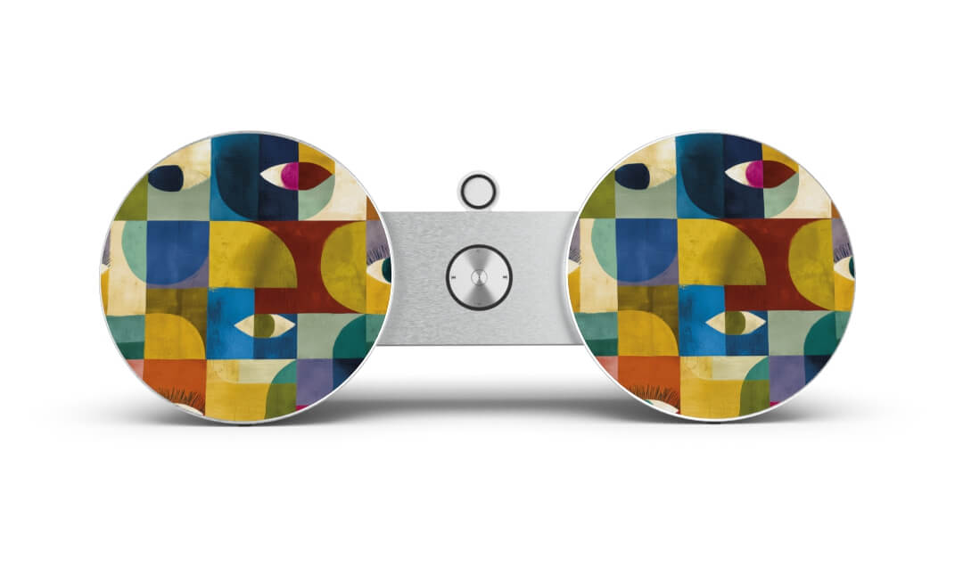 Skiniplay Cubist decorative front cover for Bang & Olufsen Beoplay A8 sound speaker.