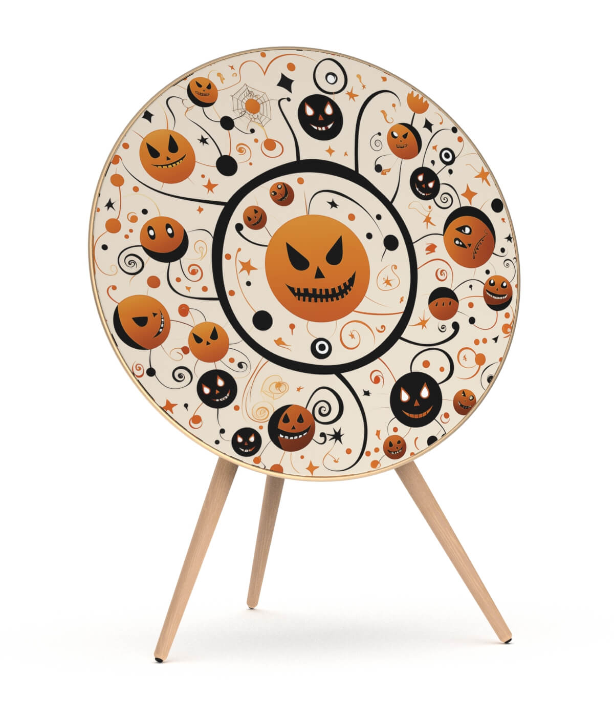Skiniplay decorative cover Pumpkin Pulse for Bang & Olufsen Beoplay / Beosound A9 sound speaker.
